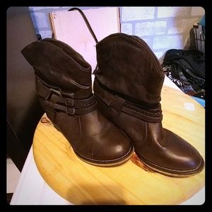 Brown cowboy style boots